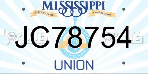 JC78754 Mississippi License Plate