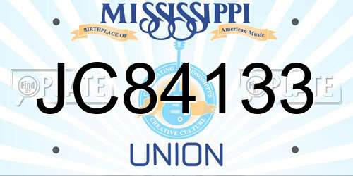 JC84133 Mississippi License Plate