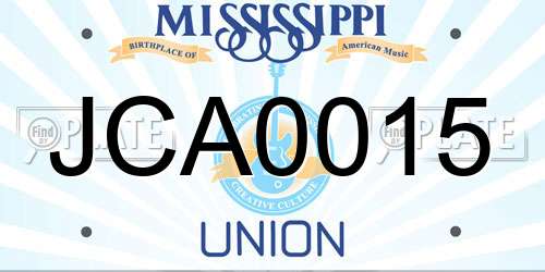 JCA0015 Mississippi License Plate
