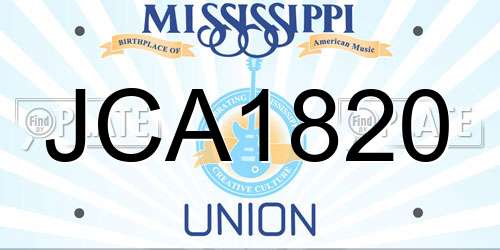 JCA1820 Mississippi License Plate