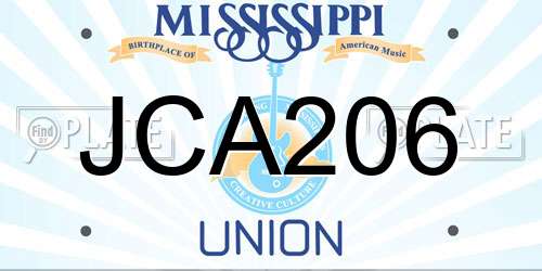 JCA206 Mississippi License Plate