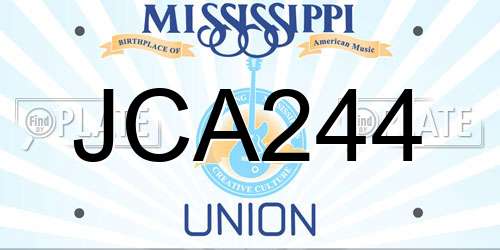 JCA244 Mississippi License Plate