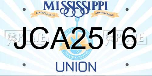 JCA2516 Mississippi License Plate