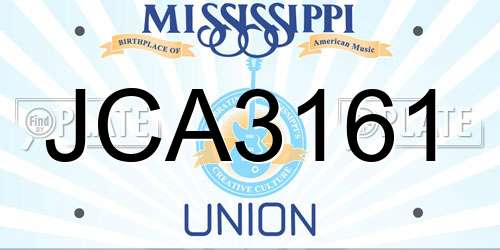 JCA3161 Mississippi License Plate