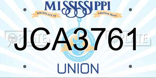 JCA3761 Mississippi License Plate
