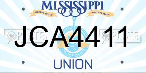JCA4411 Mississippi License Plate