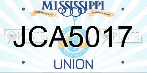 JCA5017 Mississippi License Plate
