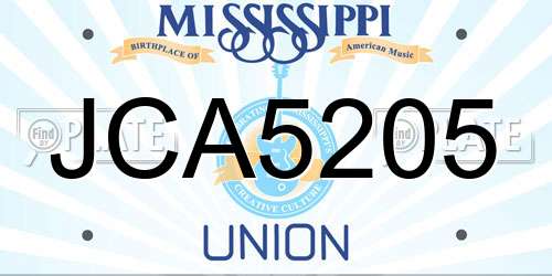 JCA5205 Mississippi License Plate