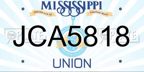 JCA5818 Mississippi License Plate