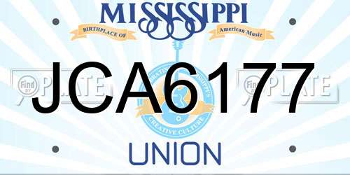 JCA6177 Mississippi License Plate