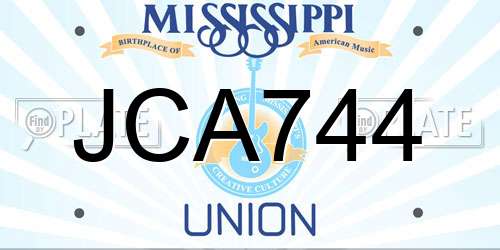 JCA744 Mississippi License Plate
