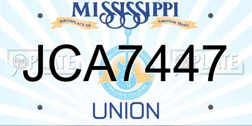 JCA7447 Mississippi License Plate