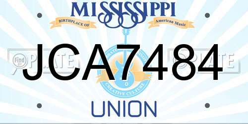 JCA7484 Mississippi License Plate