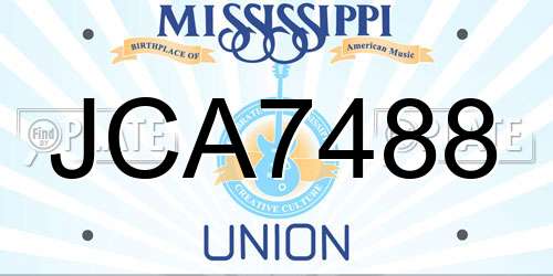 JCA7488 Mississippi License Plate