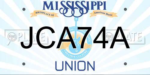 JCA74A Mississippi License Plate