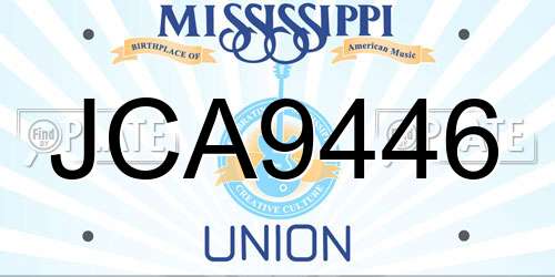 JCA9446 Mississippi License Plate