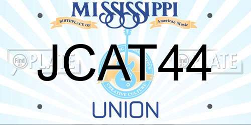JCAT44 Mississippi License Plate