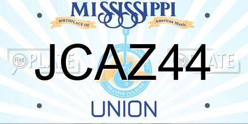 JCAZ44 Mississippi License Plate