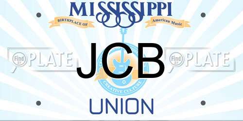 JCB Mississippi License Plate
