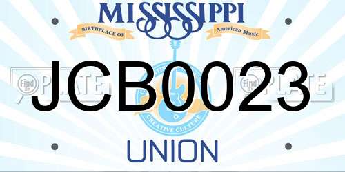 JCB0023 Mississippi License Plate
