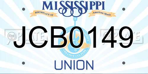 JCB0149 Mississippi License Plate