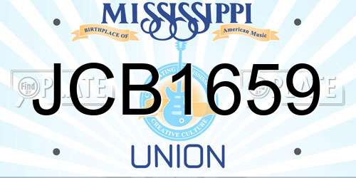 JCB1659 Mississippi License Plate