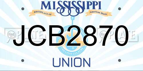 JCB2870 Mississippi License Plate