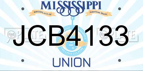 JCB4133 Mississippi License Plate