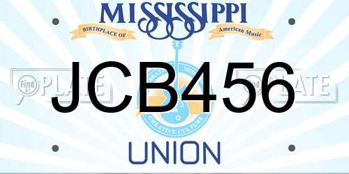 JCB456 Mississippi License Plate