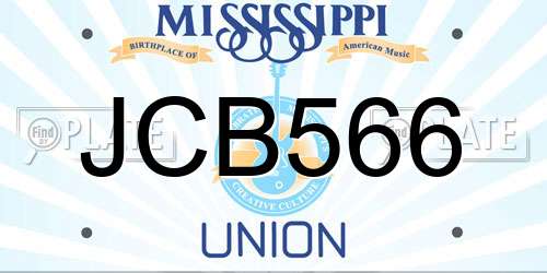 JCB566 Mississippi License Plate