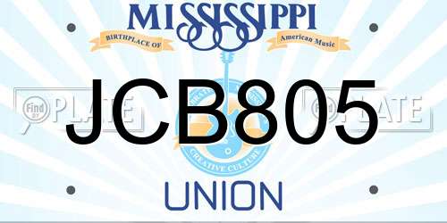 JCB805 Mississippi License Plate