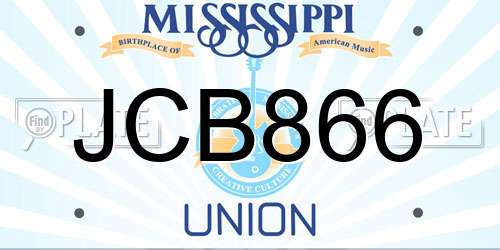 JCB866 Mississippi License Plate