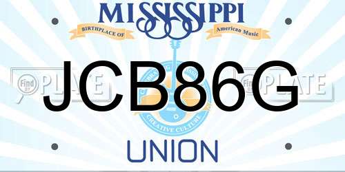 JCB86G Mississippi License Plate
