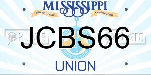JCBS66 Mississippi License Plate