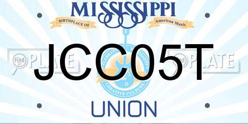 JCC05T Mississippi License Plate