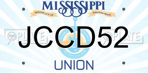 JCCD52 Mississippi License Plate