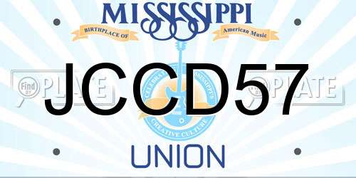 JCCD57 Mississippi License Plate