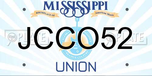 JCCO52 Mississippi License Plate