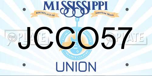 JCCO57 Mississippi License Plate