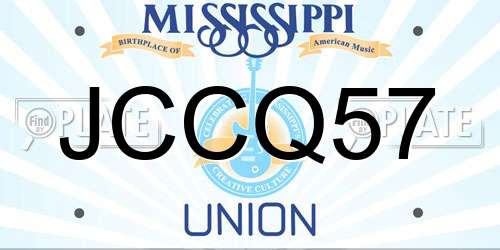 JCCQ57 Mississippi License Plate