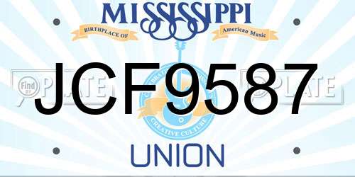 JCF9587 Mississippi License Plate