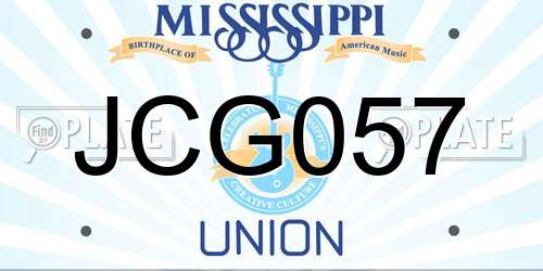 JCG057 Mississippi License Plate
