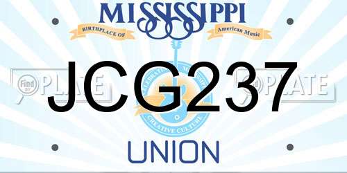 JCG237 Mississippi License Plate