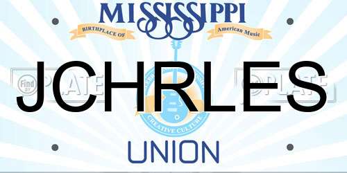 JCHRLES Mississippi License Plate
