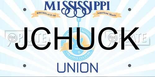 JCHUCK Mississippi License Plate