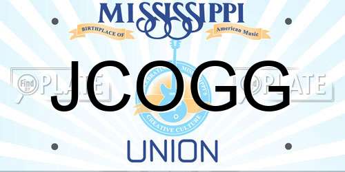 JCOGG Mississippi License Plate