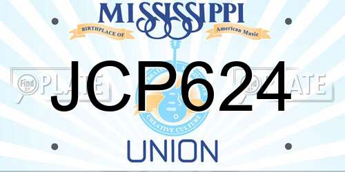 JCP624 Mississippi License Plate