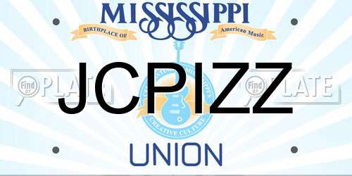 JCPIZZ Mississippi License Plate