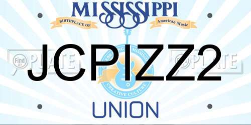 JCPIZZ2 Mississippi License Plate