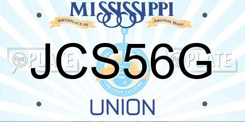 JCS56G Mississippi License Plate
